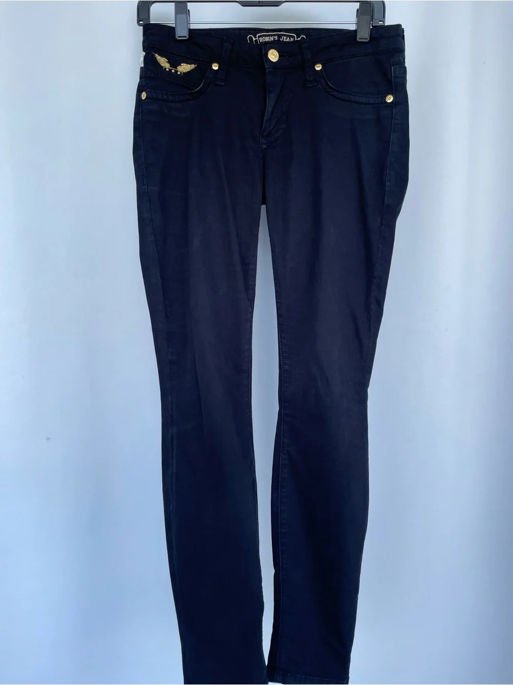 Robin's Jean Women's Black Skinny Jeans with Gold Hardware
